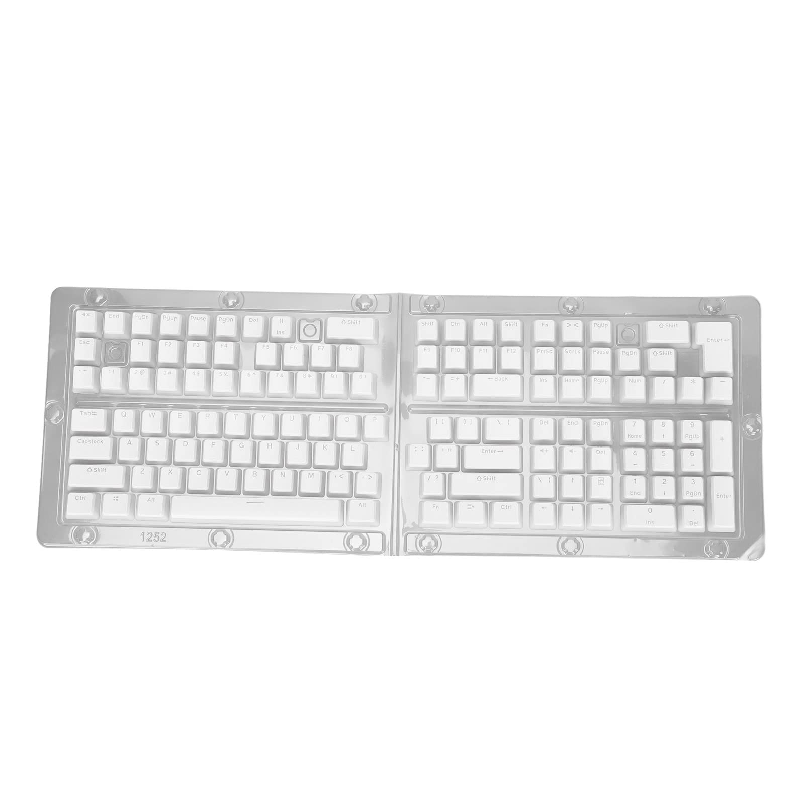 Jectse Keyboard Keycaps, Pudding Theme OEM Height PBT 129 Keys, USB-A, White, Modern, Ambidextrous, Everyday Use, Gaming