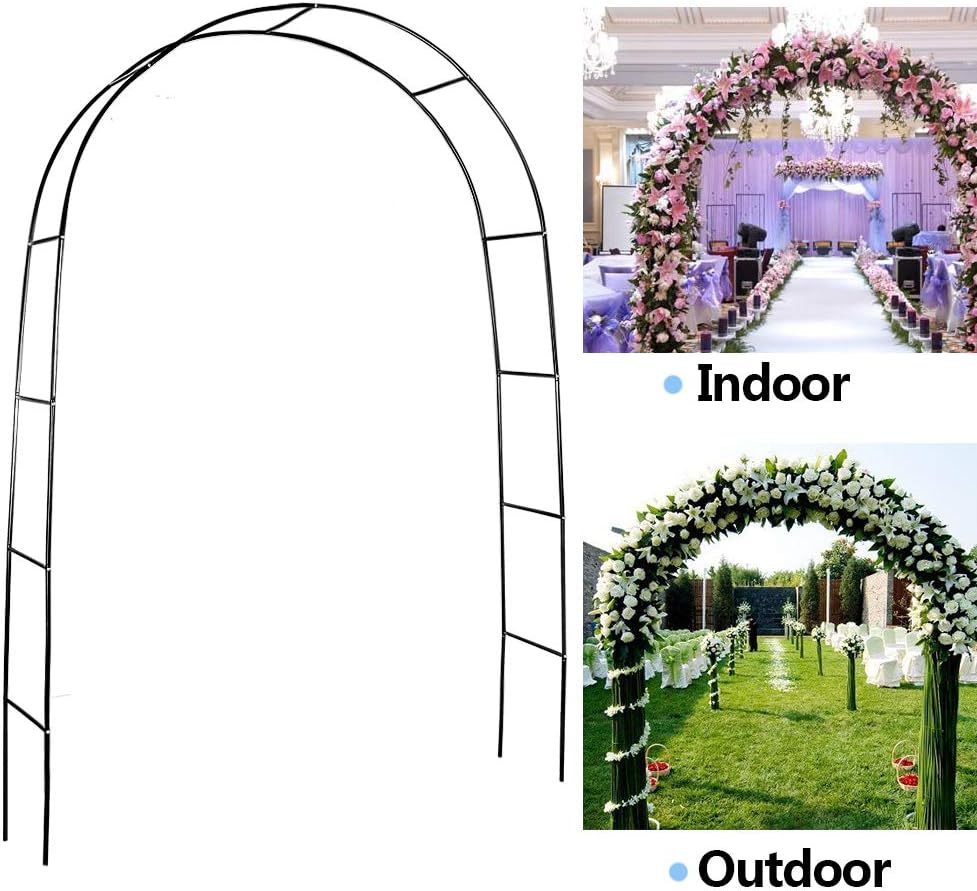 Tingyuan Garden Arch, 7'10'' High x 4'7'' Wide, Steel Garden Arbor for Party Decorations or Climbing Plants Trellis
