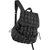CONTAIL 18L Quilted Puffer Backpack for Women,Lightweight Puffy Hiker Pack,Black