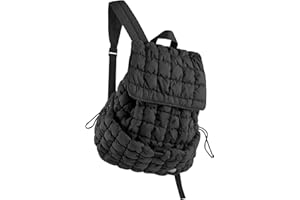 CONTAIL 18L Quilted Puffer Backpack for Women,Lightweight Puffy Hiker Pack,Black