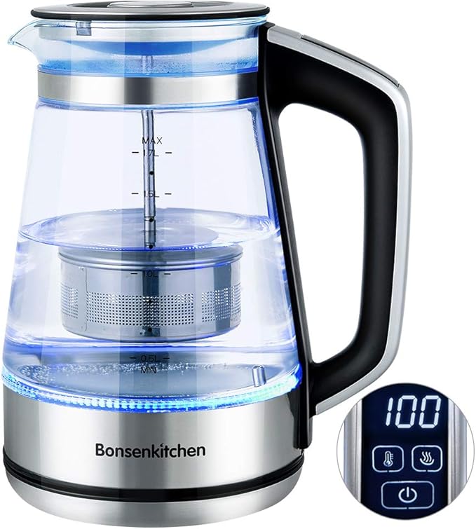Bonsenkitchen Bouilloire Electrique De 1 7l Avec Thermostat