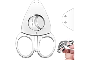 Cigar Cutter Cutting Tool Cigars Guillotine, Stainless Steel Sharp Blades Cigar Scissor with Locking Clip Design, Durable Poc