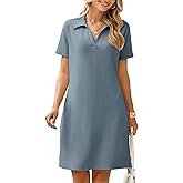 Glamaker Women T Shirt Summer Dress Casual Business Mini Loose V-Neck Short Sleeve Striped Dresses Pockets 2025 Trendy