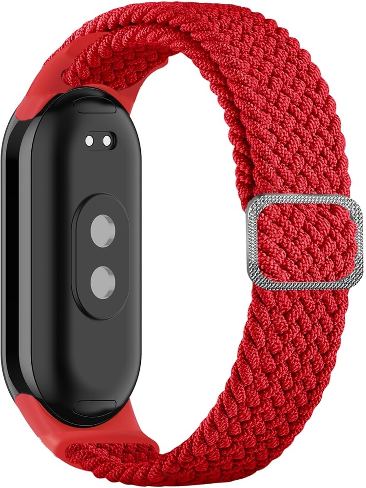 Chainfo® compatible with Xiaomi Mi Band 8 Watch Straps, Nylon Sport Loop Band Wristband Replacement NO230622 (Red)