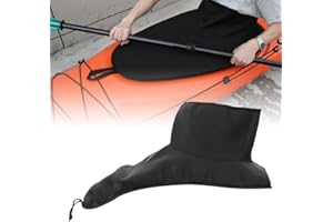 Adjustable SBR Neoprene Kayak Spray Deck Lightweight Canoeing Spray Skirt for HatchwayBlack Size 85-105cm