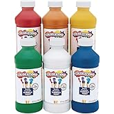 Colorations Washable Tempera Paint, Set of 6 Colors, 8oz Each, Non Toxic Paint, Vibrant Paint, Craft Paint Children, Art Supp