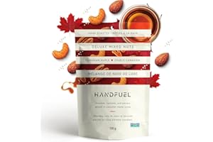 Handfuel Canadian Maple Deluxe Mixed Nuts, Blend of Cashews, Almonds and Pecans, 4g of Protein, Hand Roasted Plant Based Flav