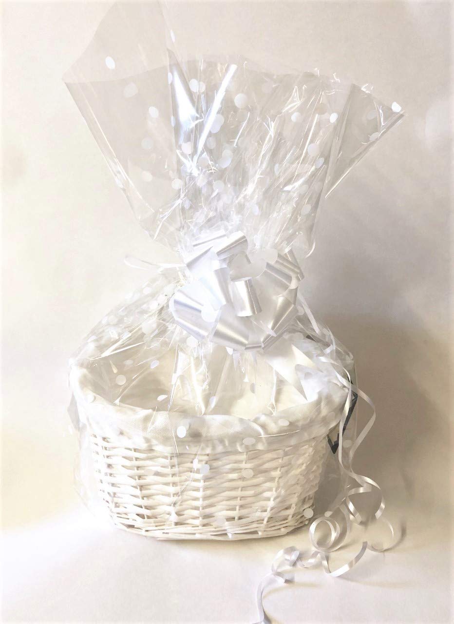 WHITE SMALL OVAL HAMPER/WHITE DOT PAPER — image 1