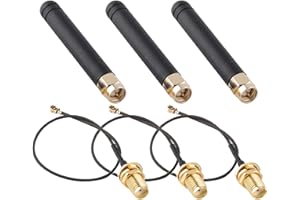 Wishiot 3PCS LoRa Antenna 915MHz 2dBi U.FL IPEX to SMA Connector for ESP32 Lora Board Lora32u4 II WiFi Lora32 10cm