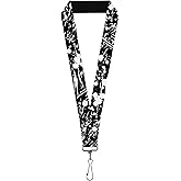 Buckle-Down Lanyard-1.0"-Splatter Black/White