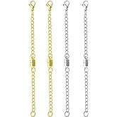 OHINGLT Adjustable Necklace Extender Magnetic Jewelry Clasps and Closures, Gold and Silver Necklace Extenders for Women