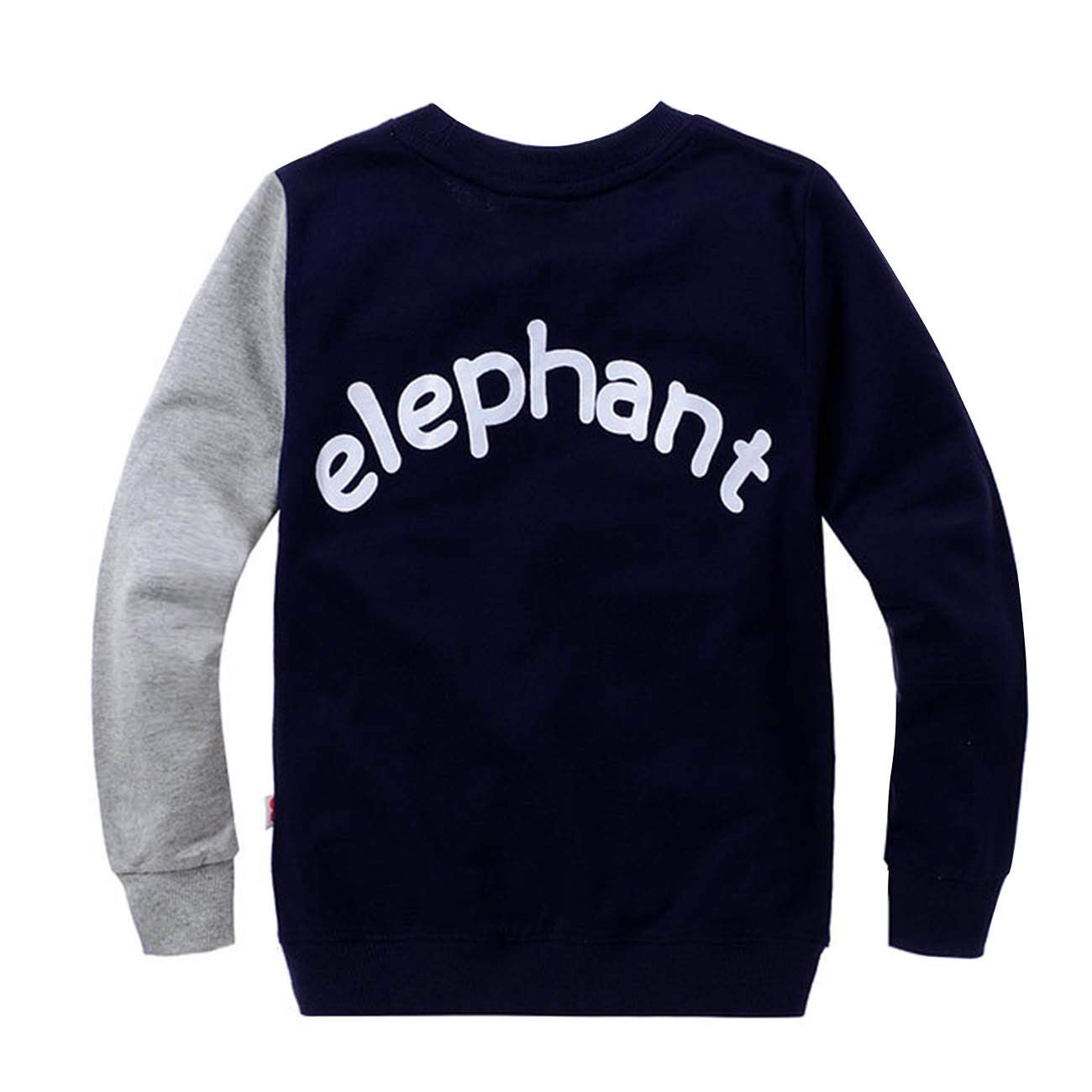 LitBud Little Boys Jumpers Kids Elephant Sweaters Sweatshirt Pullover Casual Shirt Tops
