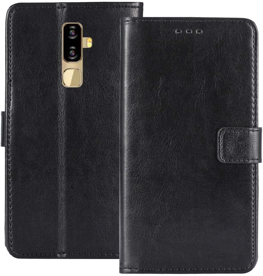 Flip Case Compatible with Nuu Mobile G3, G3+ Luxury Design Magnetic Leather Wallet Pouch Cover Case Card Holder with a Viewing Stand (Black)