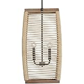 Capital Lighting 540341YG Jacob Rustic Hand-Woven Jute Rope Foyer Pendant, 4-Light 240 Total Watts, 26" H x 14" W, Grey Wash/