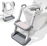 Glenmore Toddler Toilet Seat with Step Foldable Potty Training Grey White