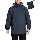 COOFANDY Men's Rain Jacket Waterproof Packable Raincoat Lightweight Windbreaker with Hood for Hiking Cycling