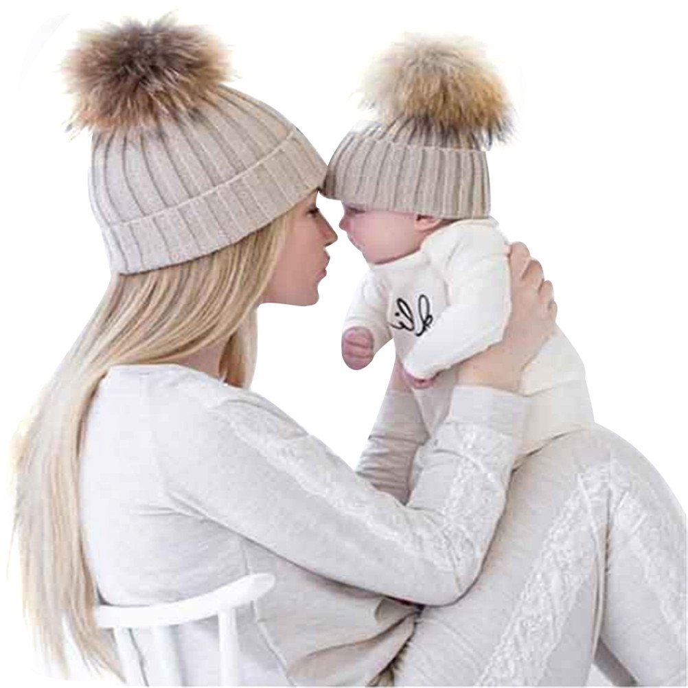 Cozy Matching Beanies For Toddlers & Parents - Custom Winter Hats With Leather Patch (18 Colors)