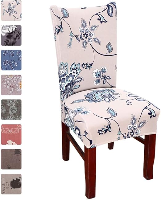 WYLEBER Stuhlhussen Für Gebogene Esszimmerstühle - Dehnbare Schonbezüge 6er Set