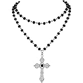 Sacina Gothic Layered Cross Choker Necklace, Black Cross Necklace, Halloween Christmas New Year Jewelry Gift For Women