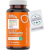 A Dose of Immunity Quercetin with Vitamin C and Zinc, Vitamin D, 500mg Quercetin Bromelain with Echinacea & B Vitamins (60 Count)