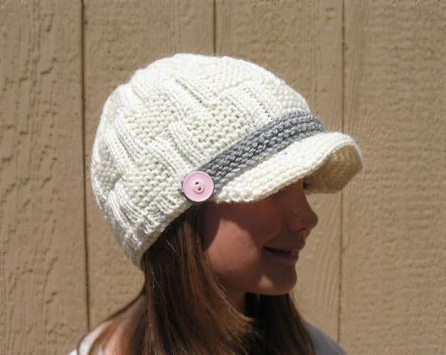 Amazon Com Knitted Visor Beanie Hat Knit Wool Hat Buttoned