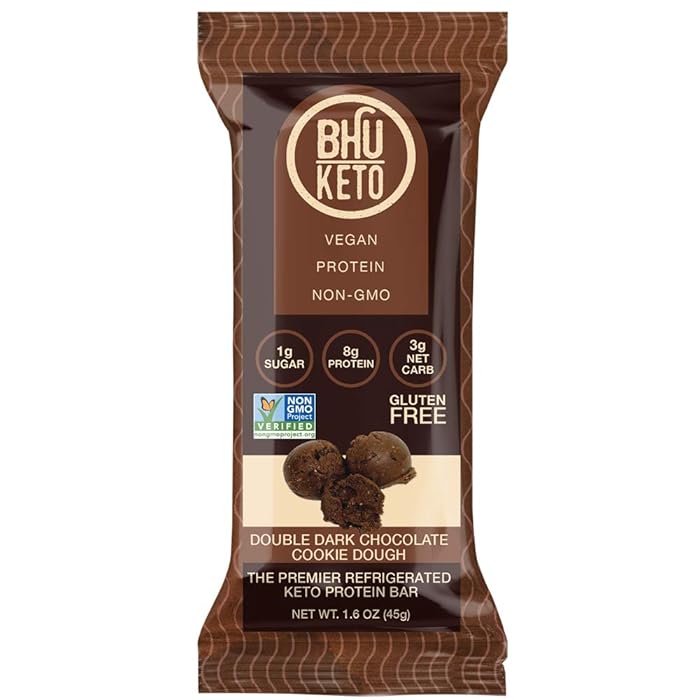 BHU Foods BHU Keto, Double Dark Chocolate Cookie Dough, 8 Count