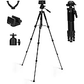Shooting Tripods for Rifles with Modular V Yoke Head, Rifle Clamp & 360° Rotation; Height adjusts from 21” - 60”Hands Free Operation Lightweight Aluminum Shooting Rest