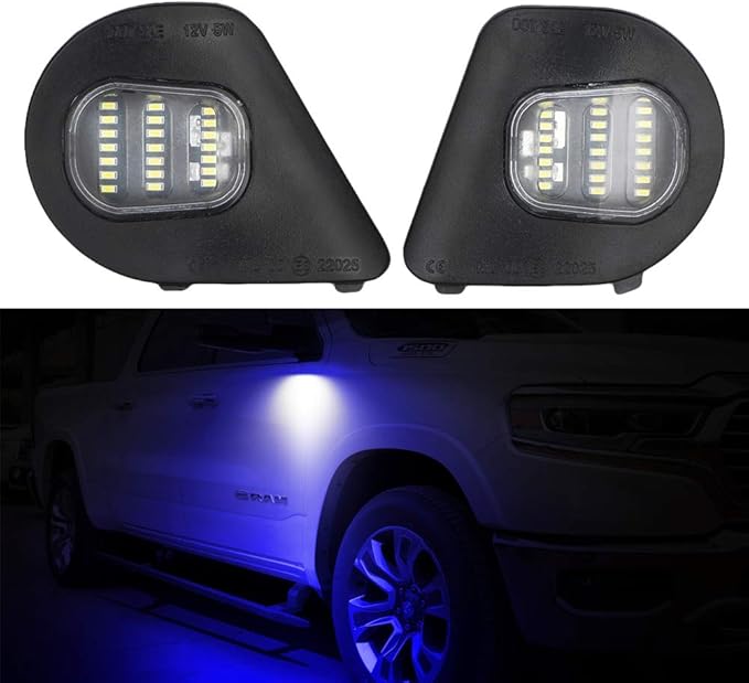 2x LED Side Mirror Puddle Lights Lamp Assembly For Dodge