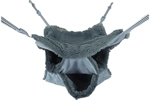 neolun Rat Ferret Cage Hammock Bedding Small Pet Cage Accessories Toy Triple-Layer Hammock Bedding for Hamster Guinea Pig Rat Ferret Chinchilla Playing Sleeping(Grey)