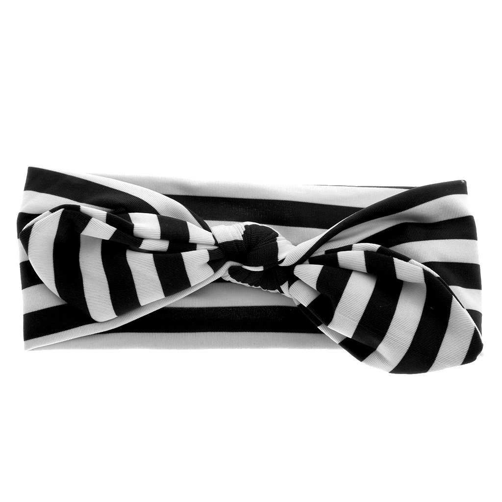 generic kid's cute bow stripe headband (black, 14.17x1.97-inch, in0256018256)