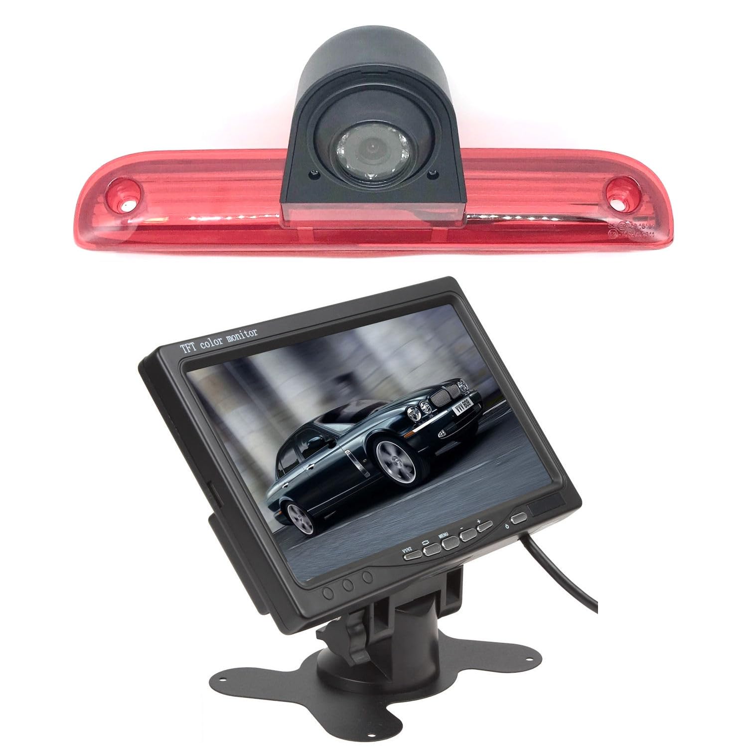 Dolphin Automotive High Level OEM Style Brake Light Rear Reversing Camera For Opel/Vauxhall Movano 2022 Onwards (Camera With 7" Dash Monitor)