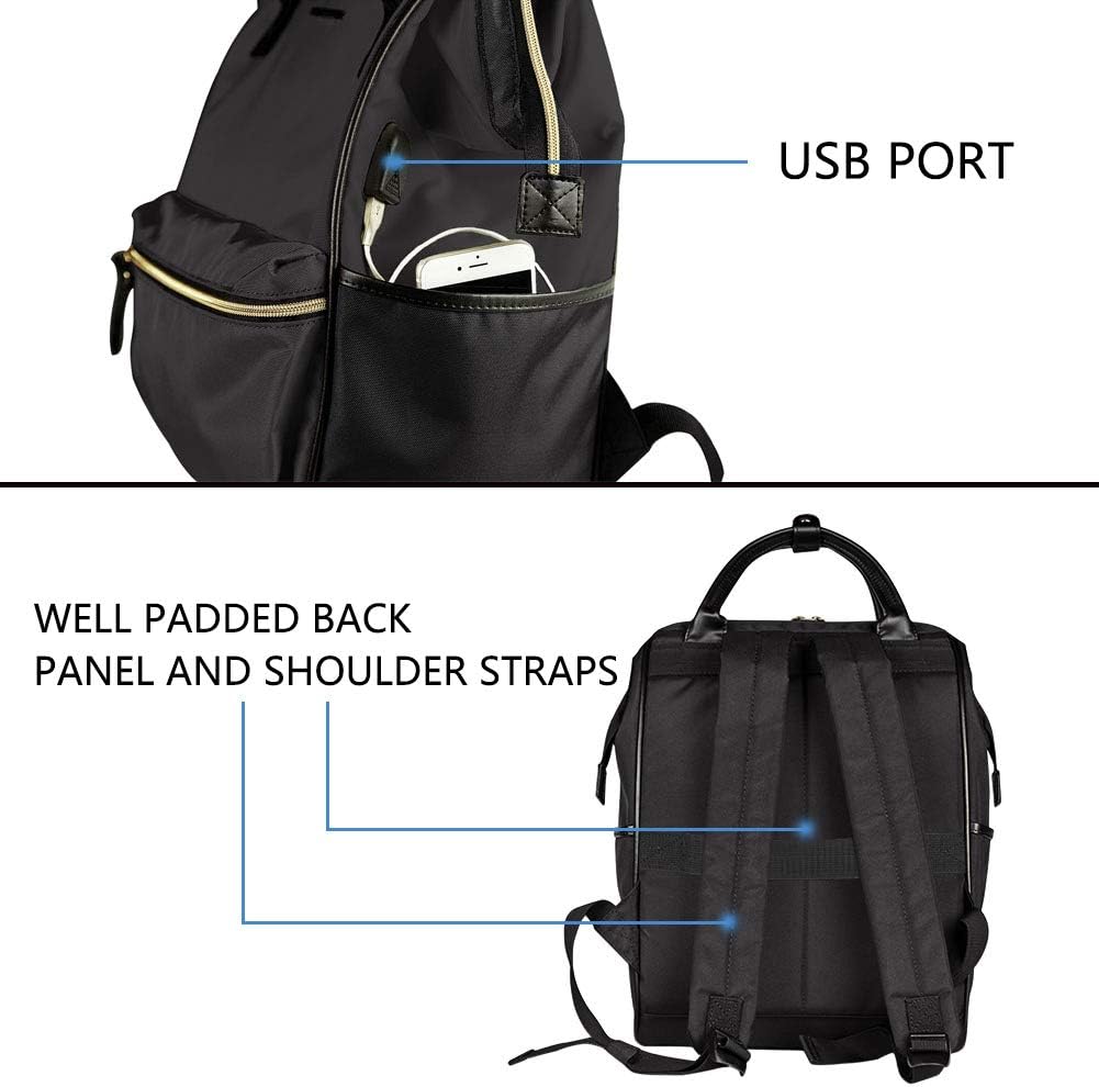 KROSER Laptop Backpack 15.6 Inch Stylish School Computer Backpack Doctor Bag Water Repellent College Casual Daypack with USB Port Travel Business Work Bag for Men/Women-Black: Computers & Accessories