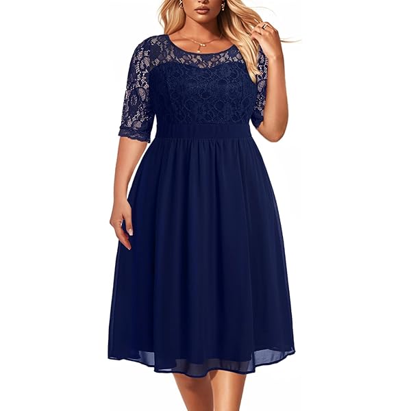 sachin and babi light blue dress INSPIRE CHIC Women's Chiffon Summer 3/4 Sleeve Crewneck Flowy Knee Length  Dress X-Large Black : Target main image 1