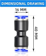 ERGAOBOY 10 Pcs 8mm Push to Connect Fittings Blue PU8 Pneumatic view 5