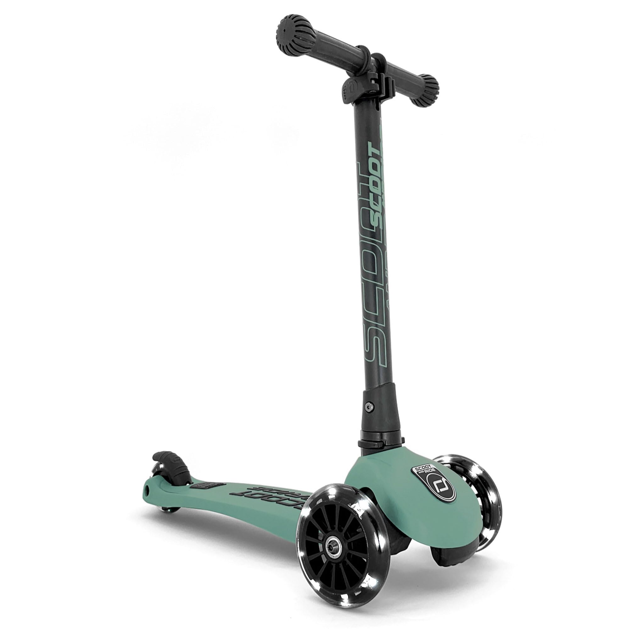Scoot&Ride 96345 Highwaykick 3 LED Scooter, Forest,57.5 x 17.5 x 26.5 cm