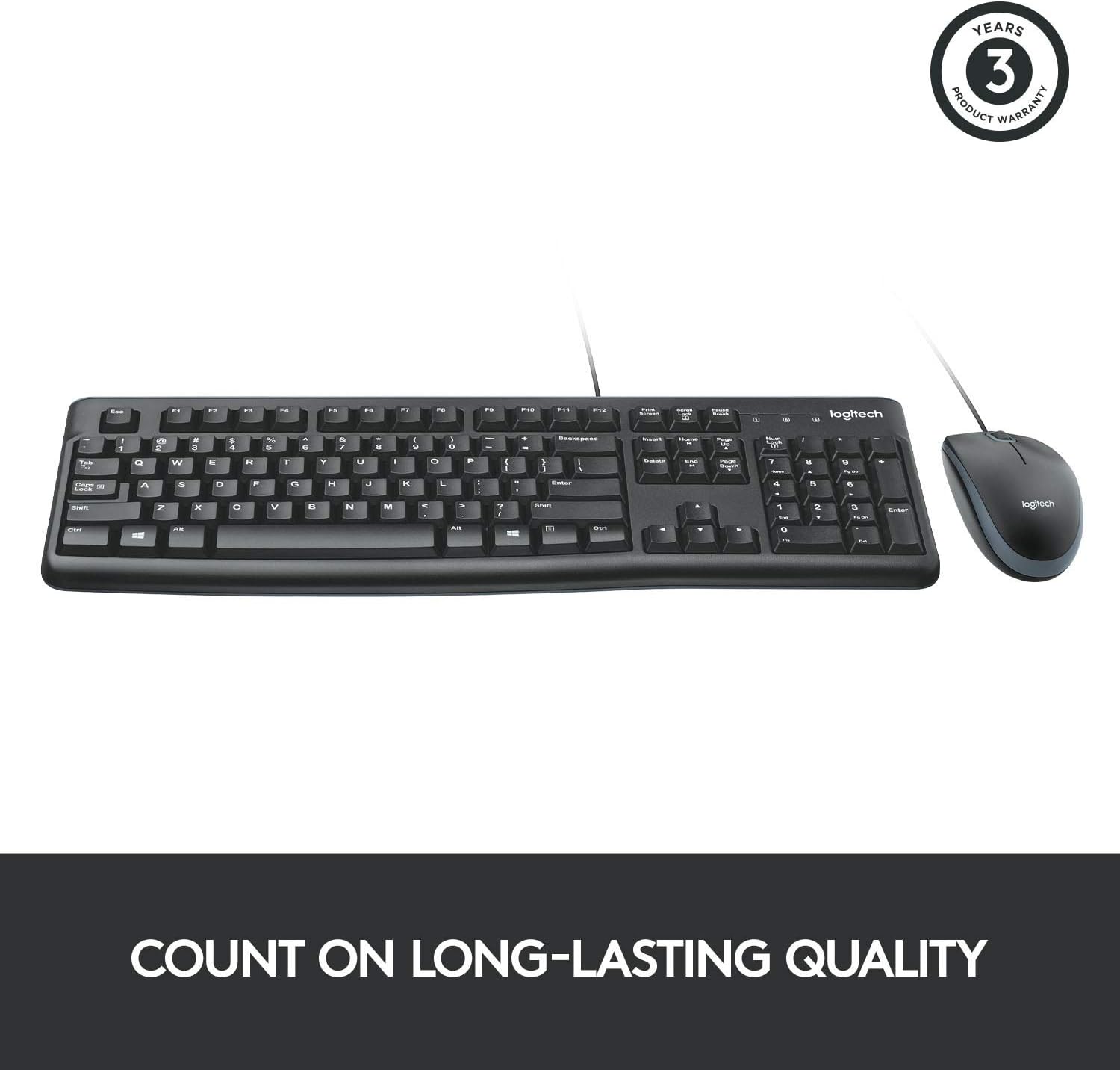 Logitech Desktop MK120 Durable, Comfortable, USB Mouse and keyboard Combo: Electronics