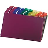 Oxford Card Guides, Alpha, 1/5 Tab, Polypropylene, 5 x 8 Inches, 25 per Set (73155)