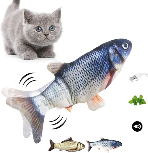 DOOGYEE Flopping Fish Cat Toy, Realistic Moving Fish, Wiggle Fish