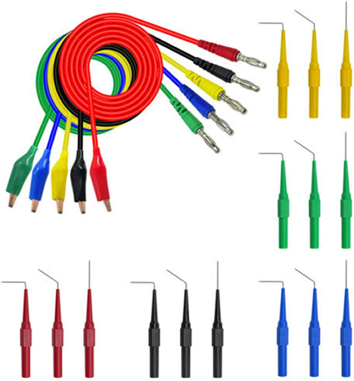 20pcs Back Probe Lead Set 15pcs Back Probe Pins & 5pcs 4mm Banana