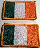 2 IRELAND Flag VELCRO Patch MC Biker Military / Police Tactical Shoulder IRISH Emblem #025