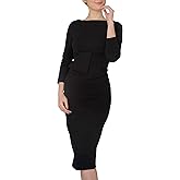 Marycrafts Women's Work Office Business Square Neck Sheath Midi Dress