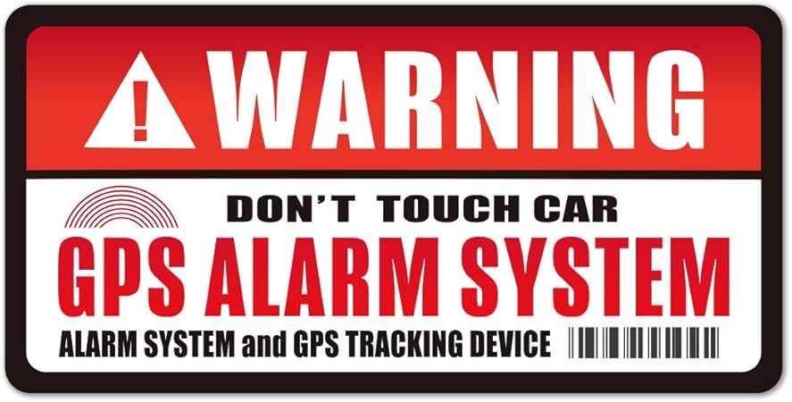 Amazon 盗難 防犯 いたずら 事故 防止 セキュリティ ステッカー シール Gps Warning 車 自転車 バイク 防水 耐水 レッド ホワイト 1枚 ステッカー デカール 車 バイク