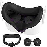 Silicone Face Cover for Meta Quest 2 Standard Facial Interface with Lens Cover Washable Vr Covers for Oculus Quest 2 Accessories Silicone Cover Only, Plastic Interface NOT Included