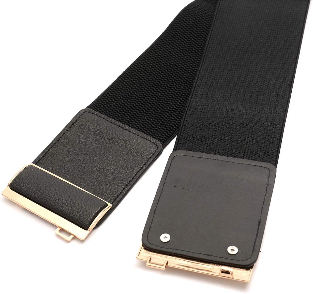 Beltox Womens 3" Wide Belt Elastic Stretch Cinch Waistband Lady Cummerband at  Women’s Clothing store