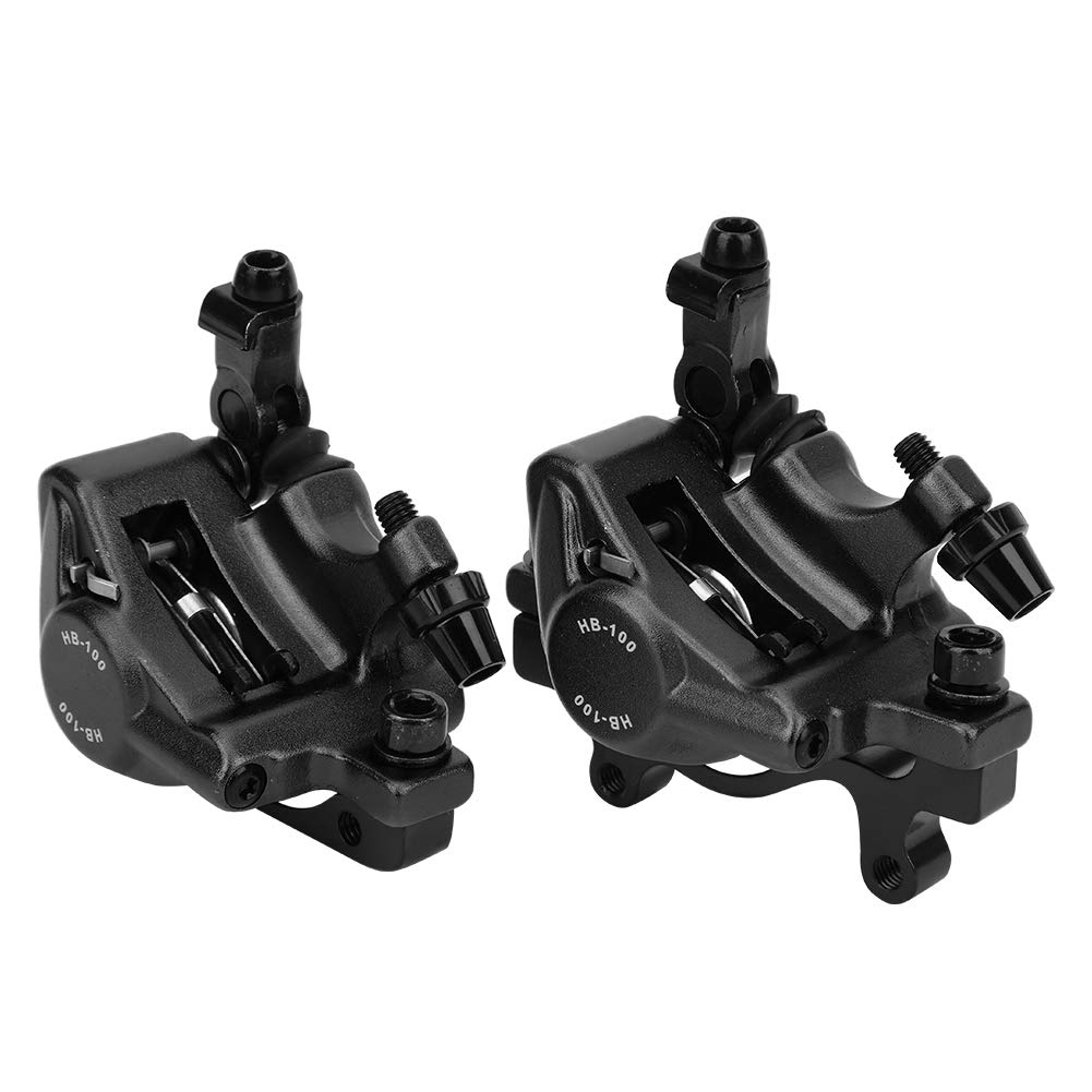 Akozon Hb-100 Bike Aluminium Alloy Hydraulic Disc Brake Set Front Rear for Mountain Road Bicycle Xtech Hydraulic Brakes Hb100 Brake Mountain Bike Kit Zoom Hb-100 Bicyc (Black)