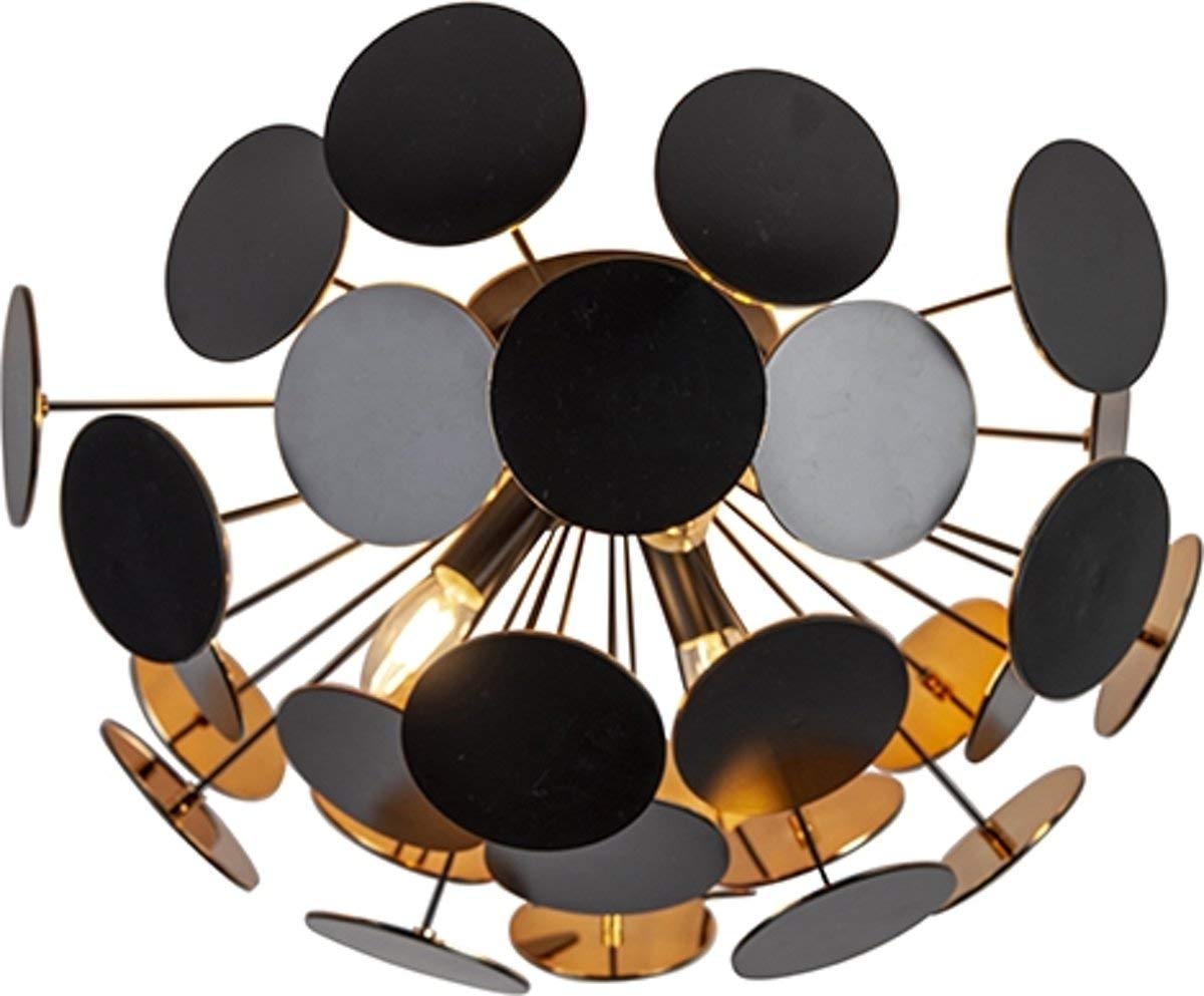 Lights., Metal Plastic, Schwarzmatt/Goldfarbig, 54 x 54 x 30 cm, E14