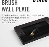 G-PLUG Cable Pass Through Wall Plate Brush Black Double Gang view 2