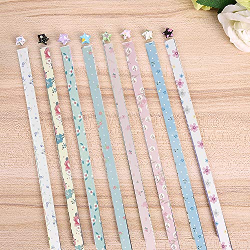 Wartoon Flower Maple Leaf Origami Stars Paper and Luminous Four-Leaf Clover Paper Set, 1820 Sheets - Thumbnail 4