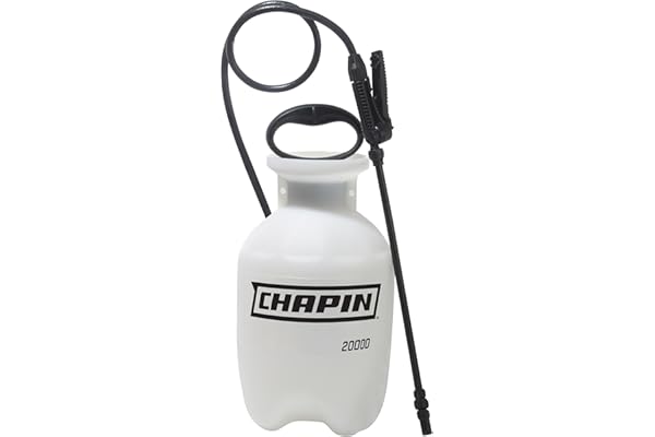 Chapin 20000 Made in USA 1 -Gallon Lawn and Garden Pump Pressured Sprayer, for Spraying Plants, Garden Watering, Weeds and Pests, Polypropylene, Translucent White