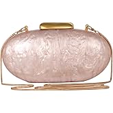Ryxuzer pearl clutch purses for women,shell acrylic handbags evening bag purse small Shoulder crossbody bags Wedding Guest Designer bride dresses Tiny Bag Chain(lotus root starch)